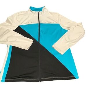 Women's Izod Perform Movement Stretch Full Zip up Jacket Size L